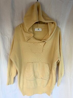 Butter Yellow 100% Cashmere Pullover Hoodie